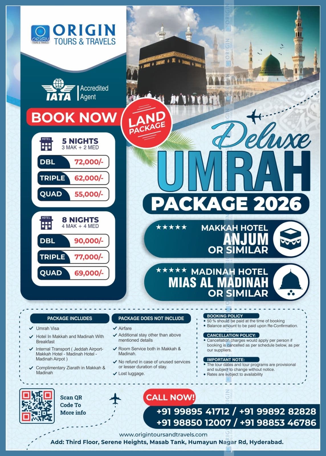 ORIGIN Deluxe Umrah Land Package – 8 Nights